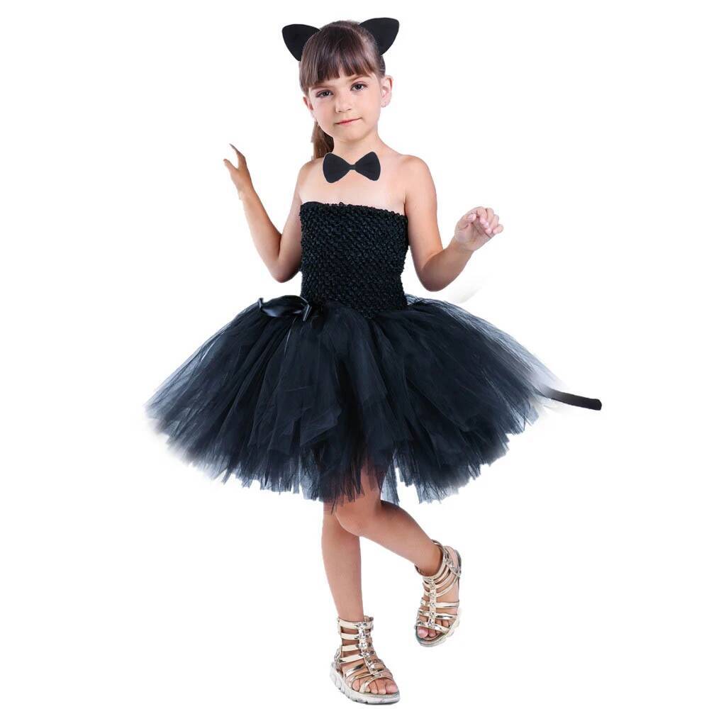 Baby Clothing Usa - Vestido Tutu de Gato Preto Fofo