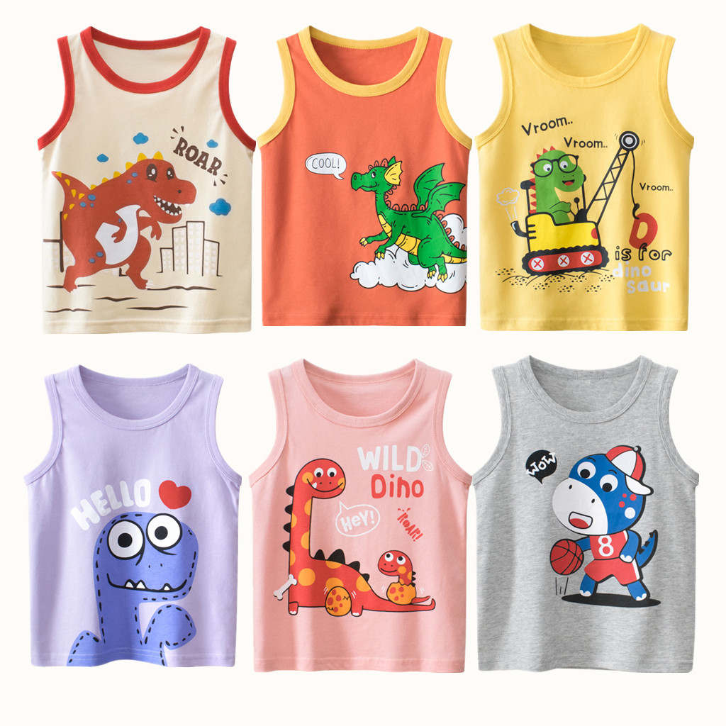 Baby Clothing Dividers - Coletes infantis de dinossauro, 100% algodão,