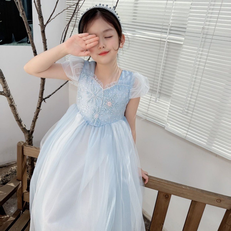 Vestido de Elsa bordado femini - Baby Clothing Dresser avaliação e preço